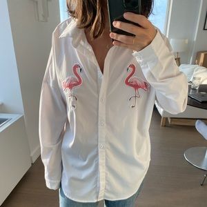 flamingo button down shirt 🦩